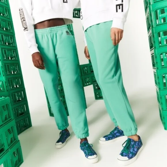 Unisex Lacoste x Minecraft Organic Cotton Fleece SweatpantsUnisex - Green - L - Picture 4 of 16